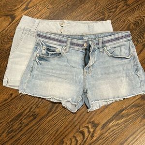 2 pairs of denim shorts. Gap and Blue Spice, both fit like a women’s 6.